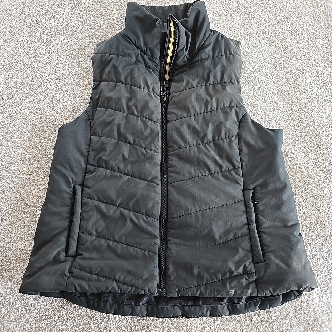 Noble Equine Puffer Vest Womens Sz L Full Zip Outdoors Hiking Equestrian Gray